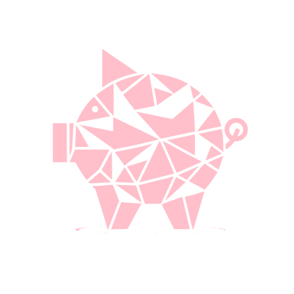 Geometric Piggy Bank Logo #FFC0CB
