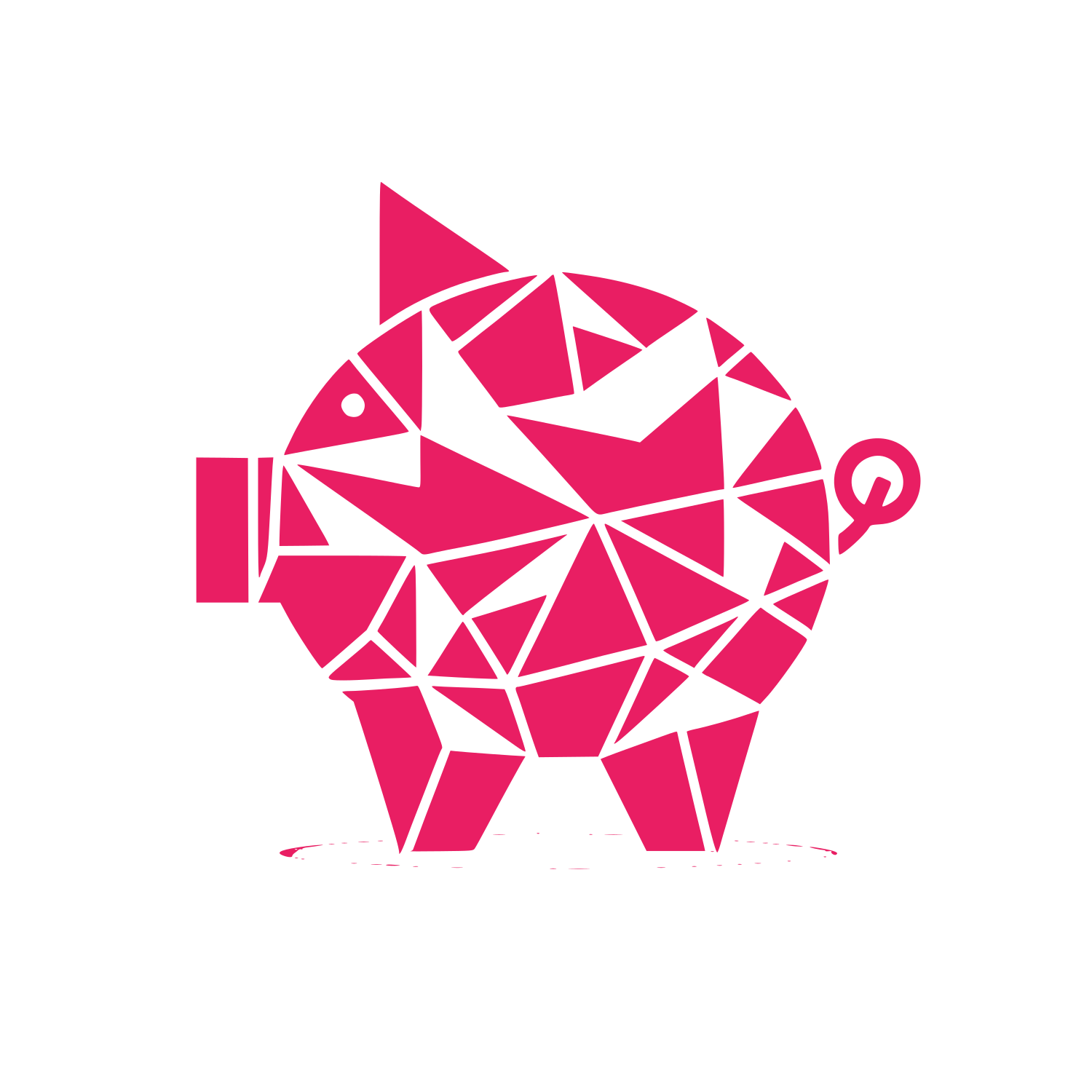 Geometric Piggy Bank Logo #E91E63