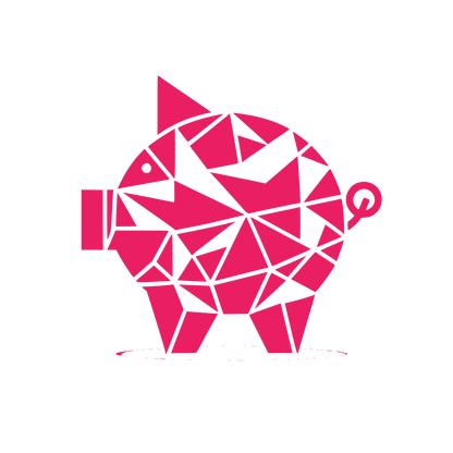 Geometric Piggy Bank Logo #E91E63