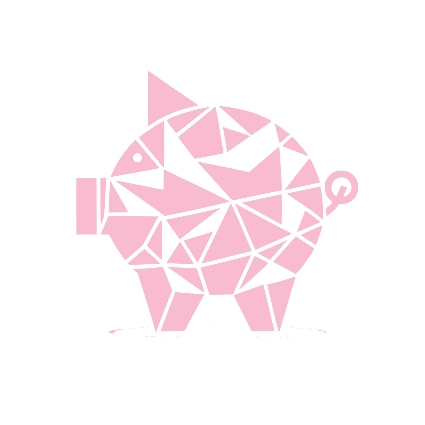 Geometric Piggy Bank Logo #F8BBD0