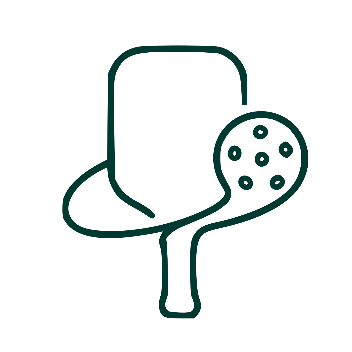 Pickleball Paddle Monoline Logo #003932