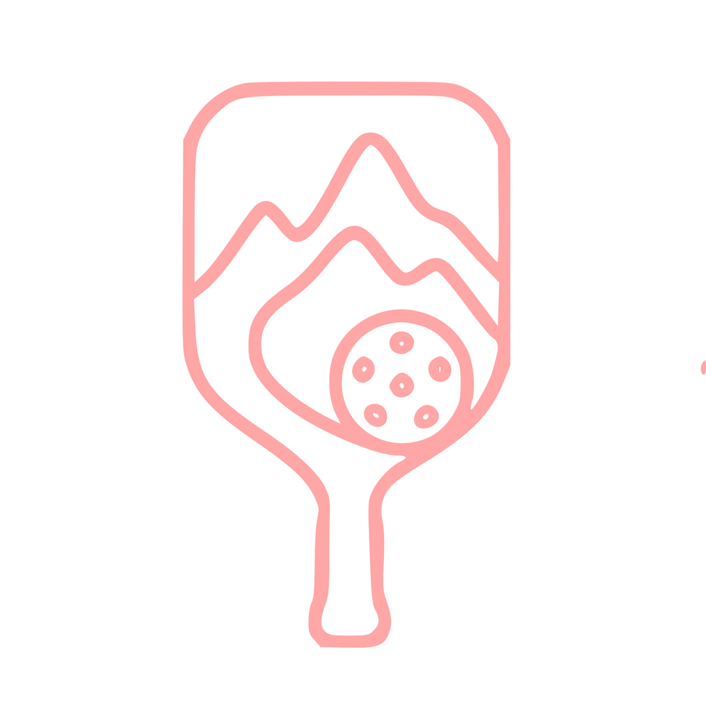 Monoline Pickleball Paddle Mountain Logo #ffa6a6