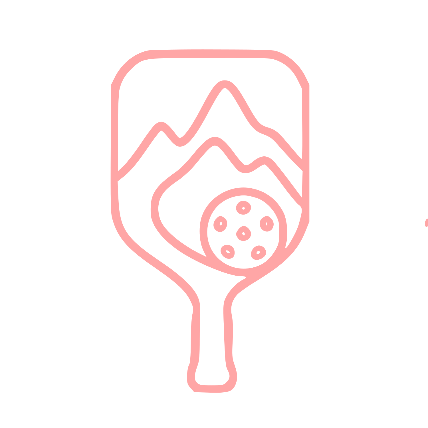 Monoline Pickleball Paddle Mountain Logo #ffa6a6
