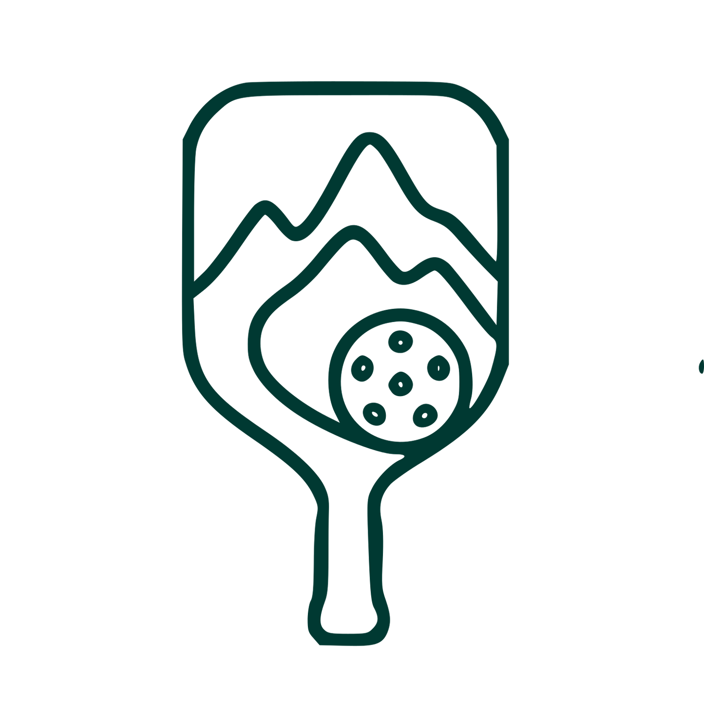 Monoline Pickleball Paddle Mountain Logo #003932