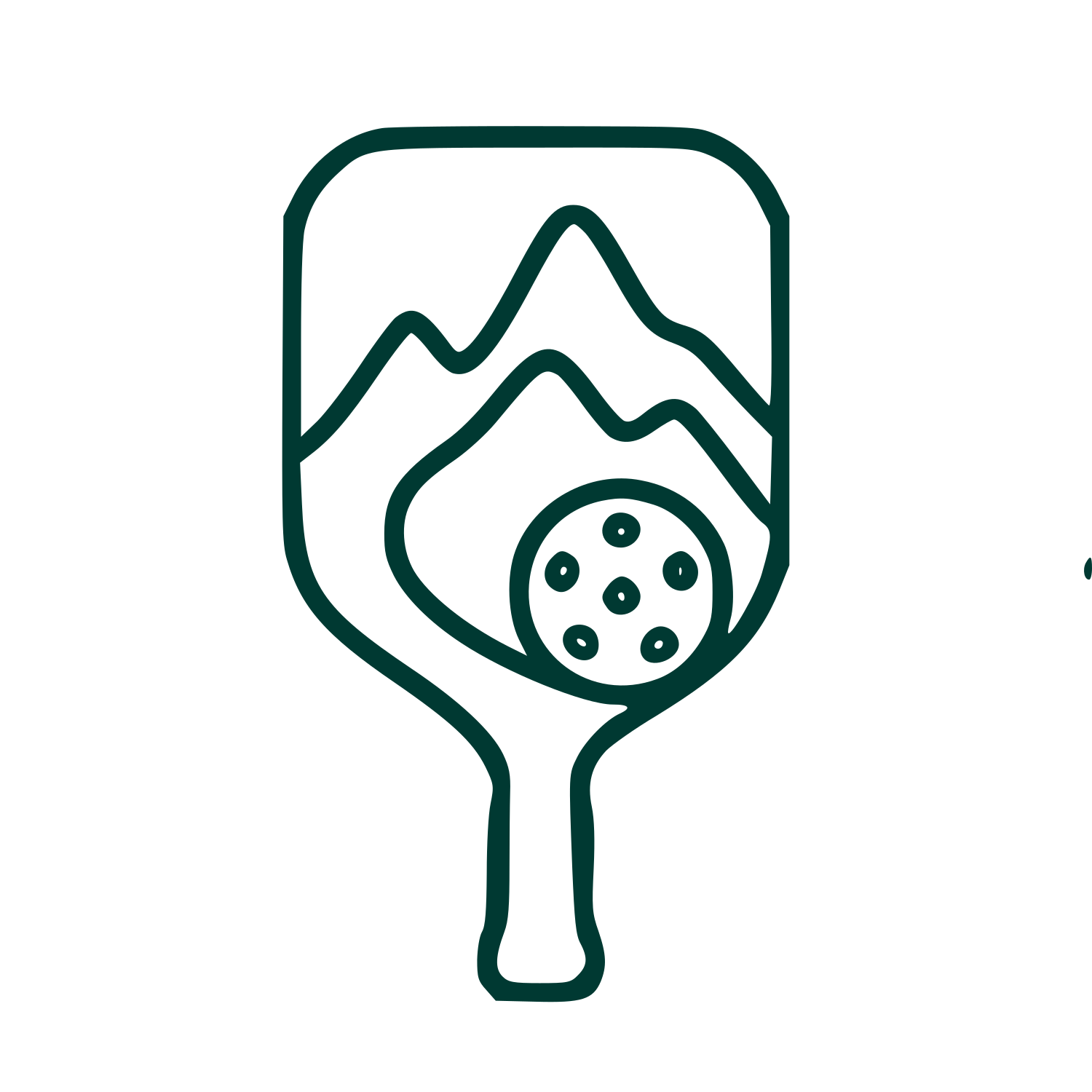 Monoline Pickleball Paddle Mountain Logo #003932