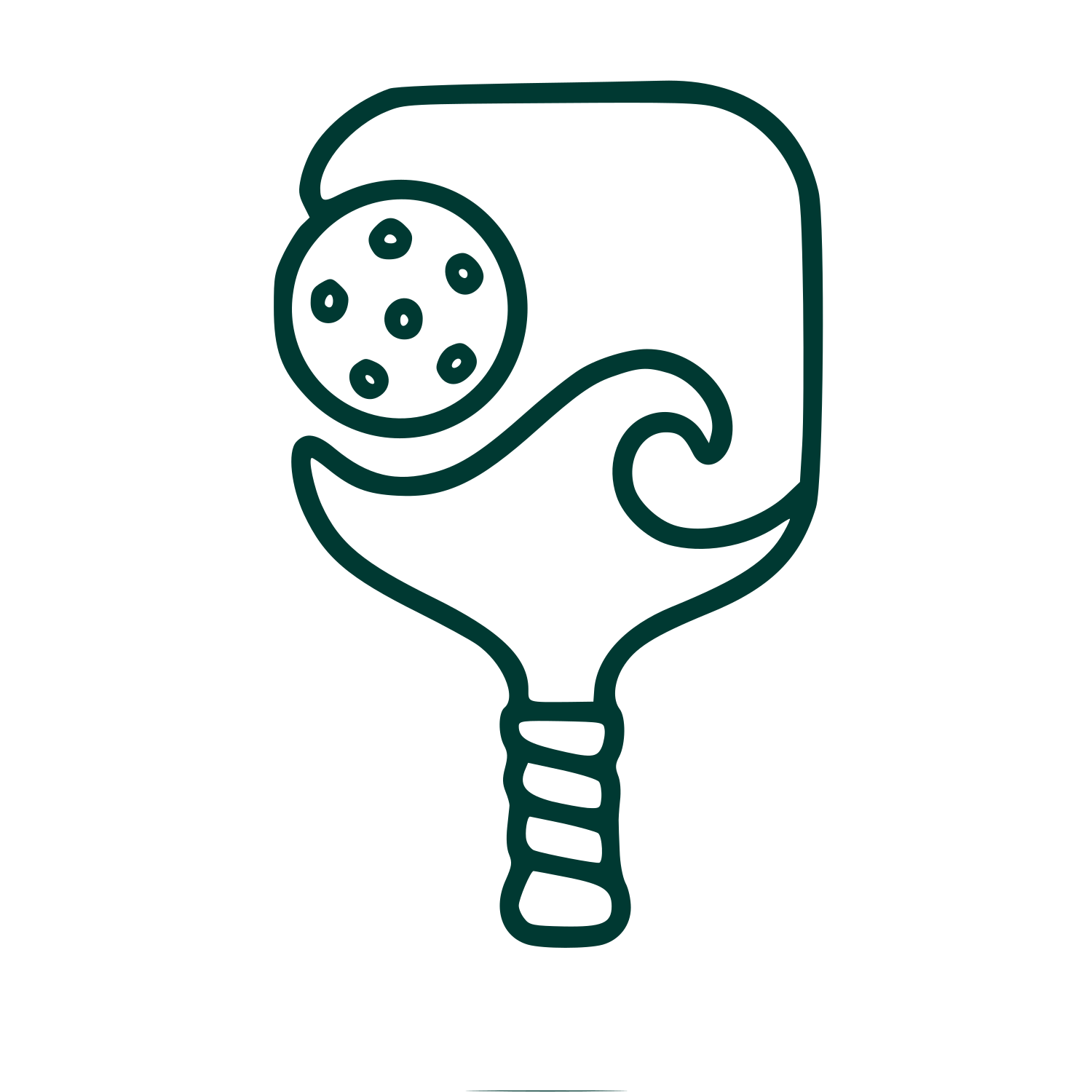 Monoline Pickleball Paddle Logo #003932