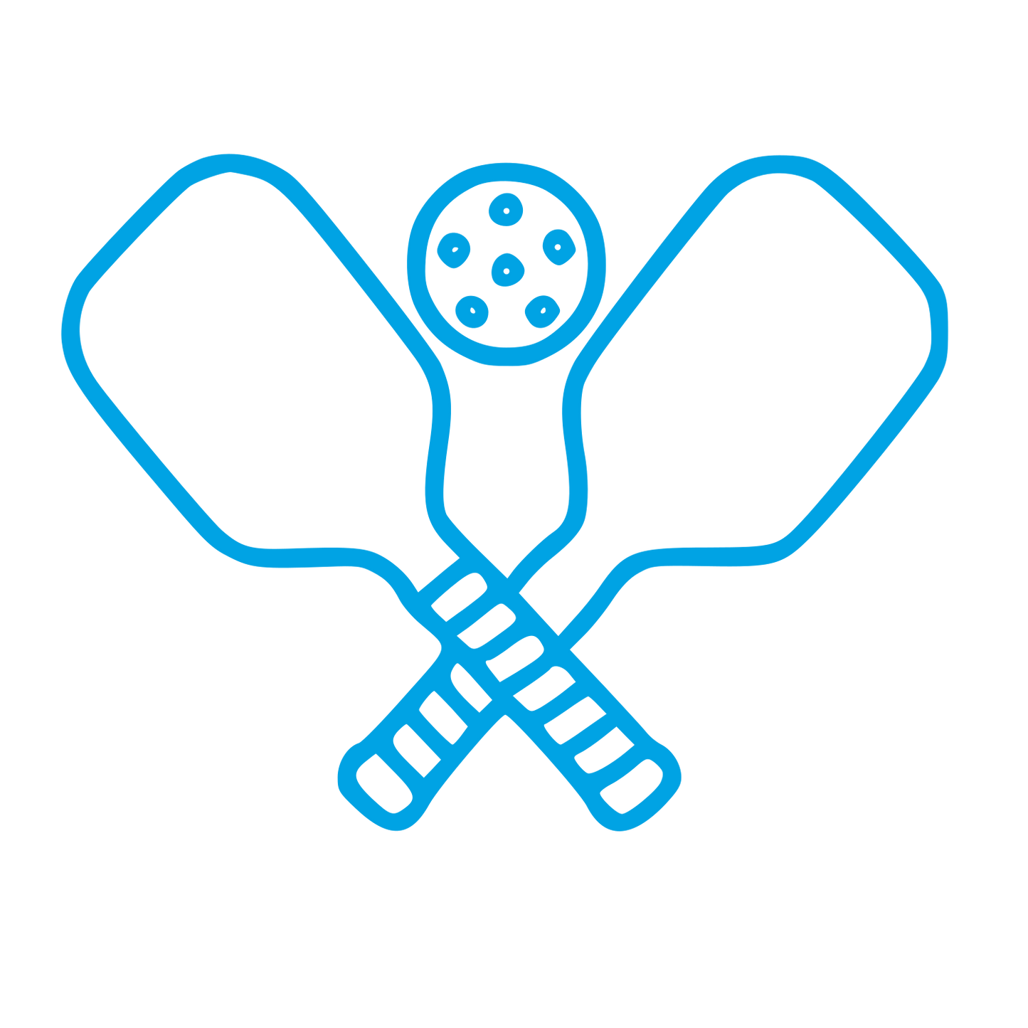 Crossed Pickleball Paddles Logo #00a3e4