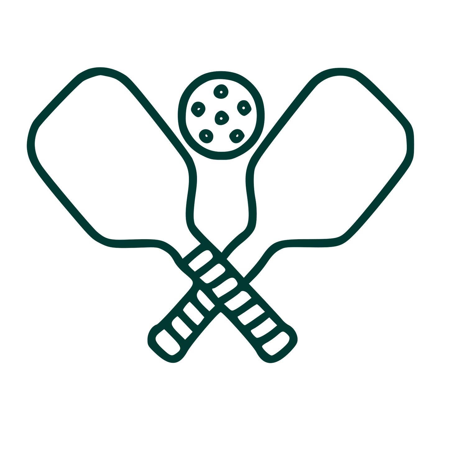 Crossed Pickleball Paddles Logo #003932