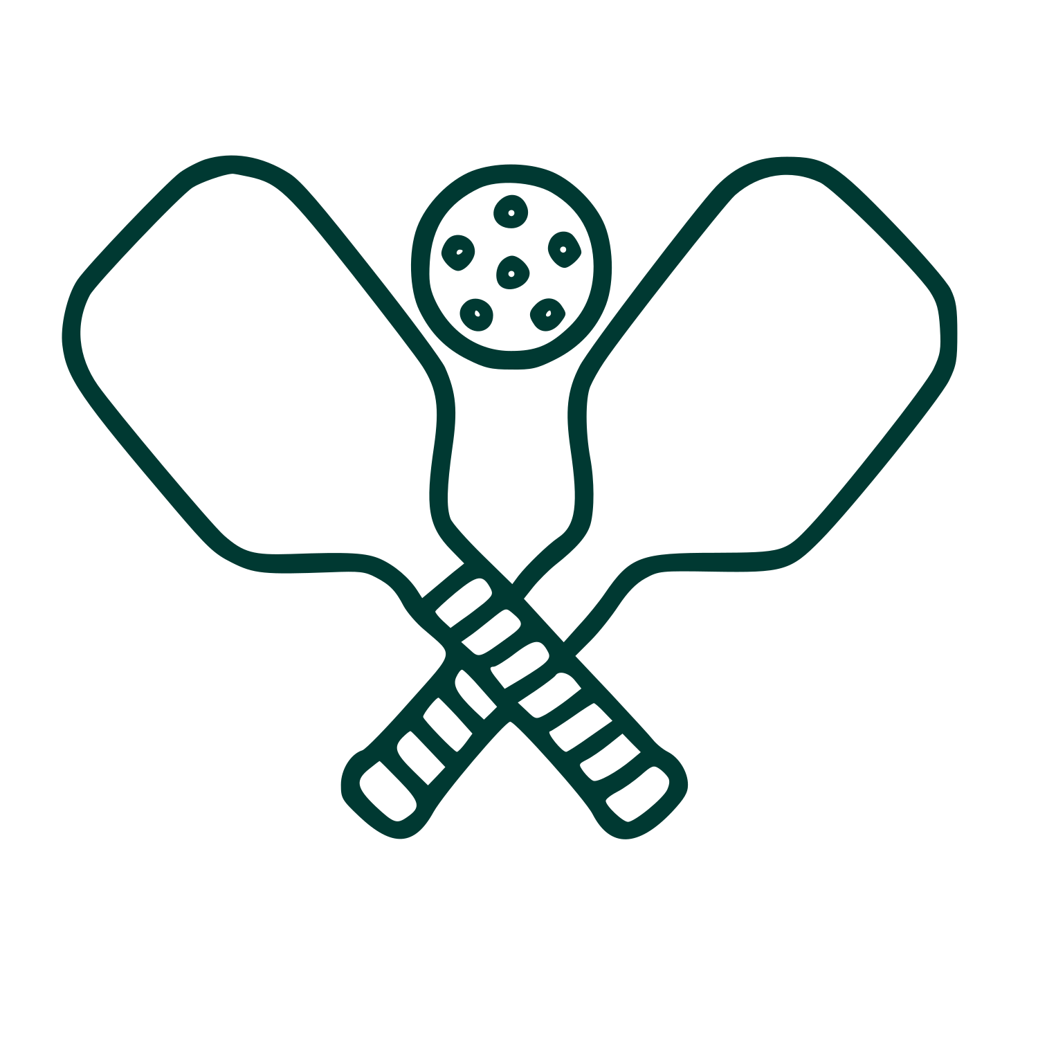 Crossed Pickleball Paddles Logo #003932