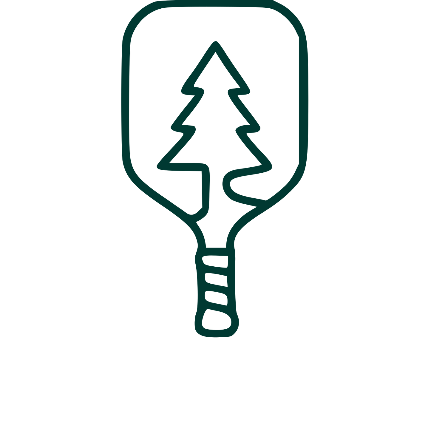 Pine Tree Pickleball Paddle Logo #003932
