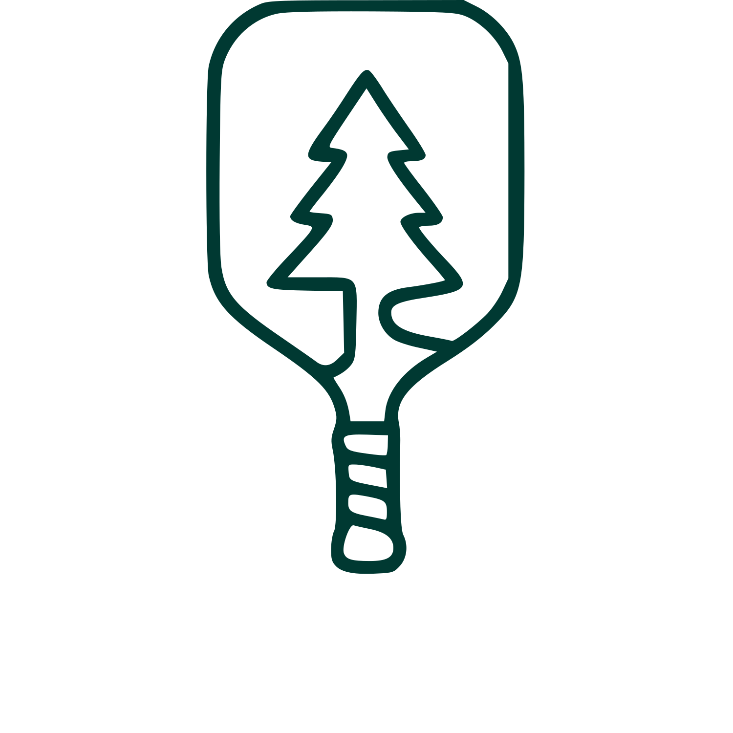 Pine Tree Pickleball Paddle Logo #003932