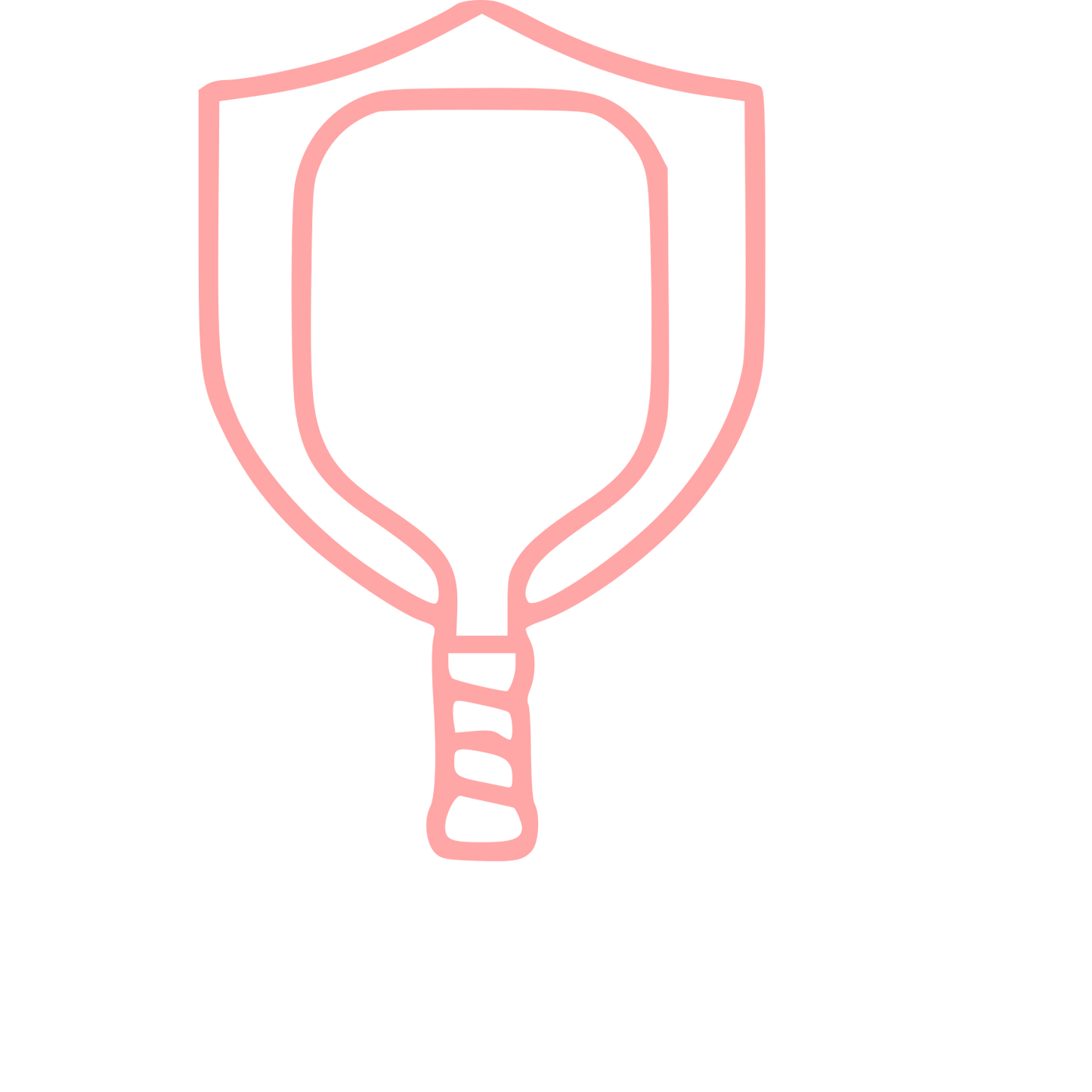 Pickleball Paddle Shield Logo #ffa6a6