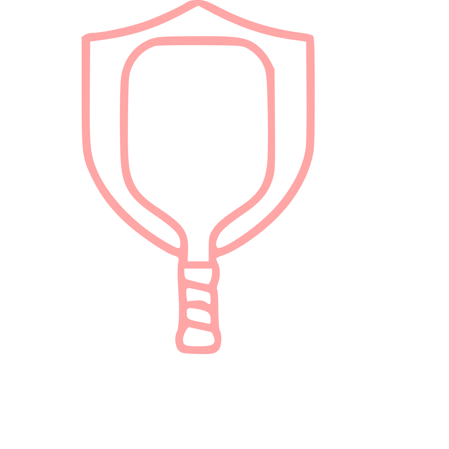 Pickleball Paddle Shield Logo #ffa6a6