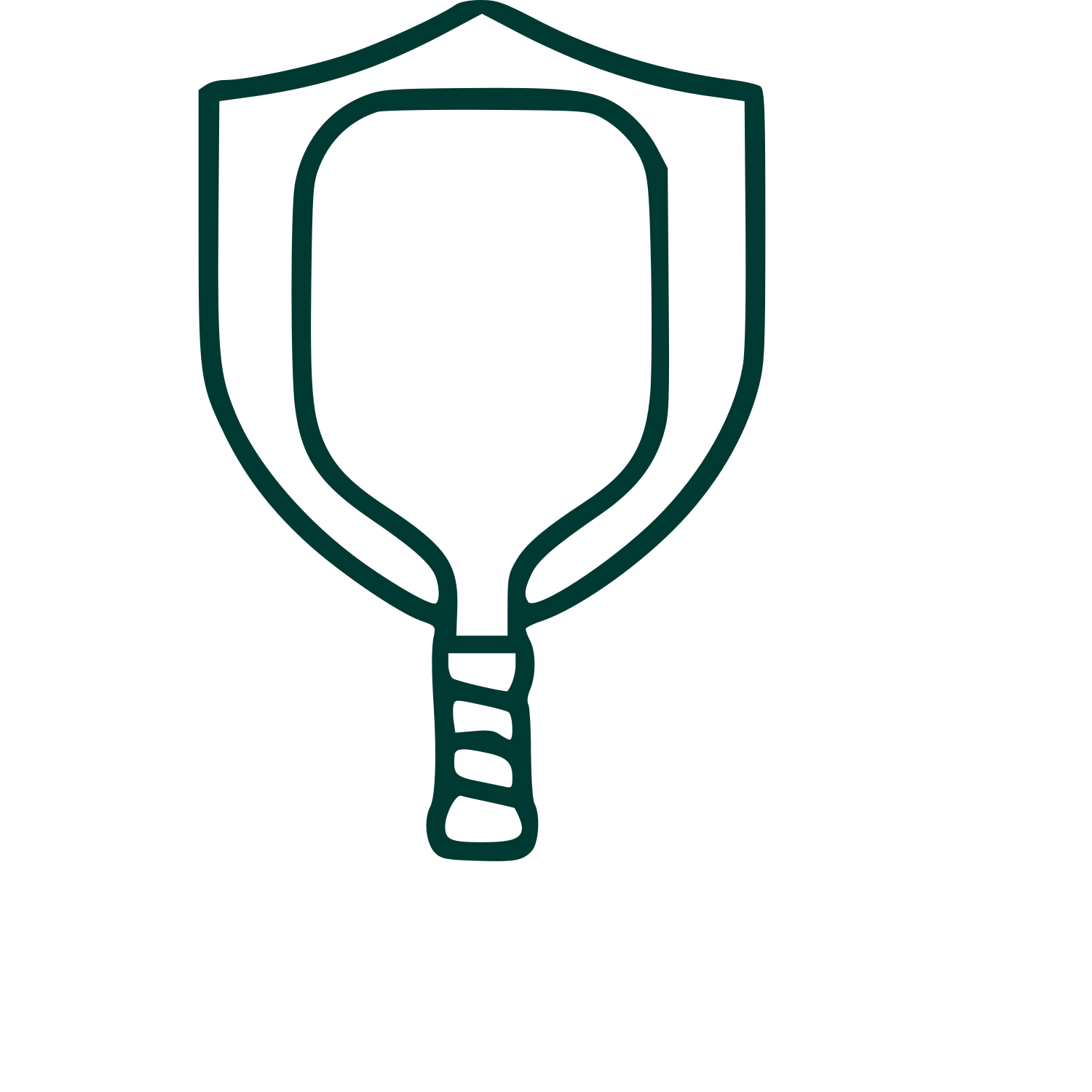 Pickleball Paddle Shield Logo #003932