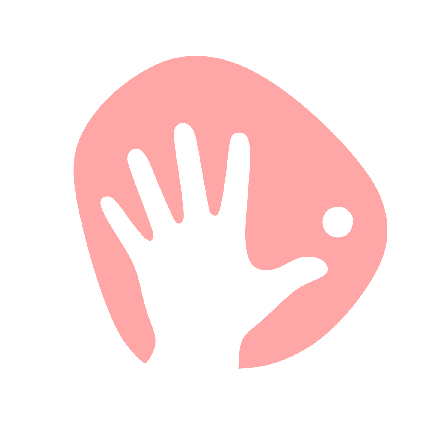 Hand Climbing Hold Logo #ffa6a6