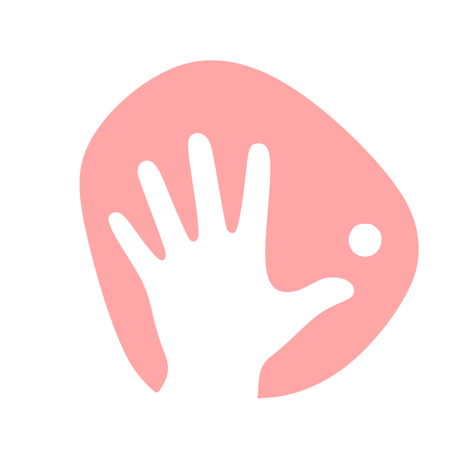 Hand Climbing Hold Logo #ffa6a6