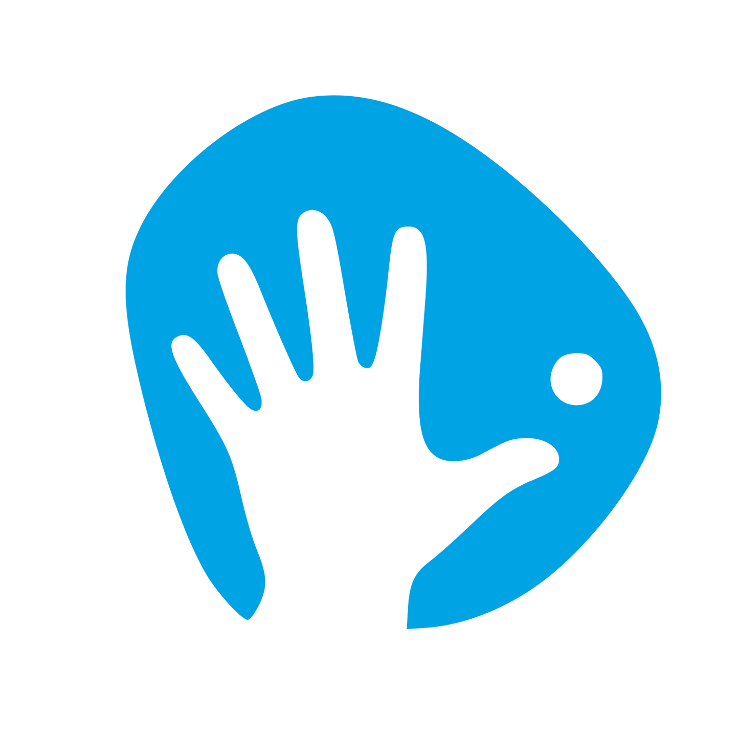 Hand Climbing Hold Logo #00a3e4