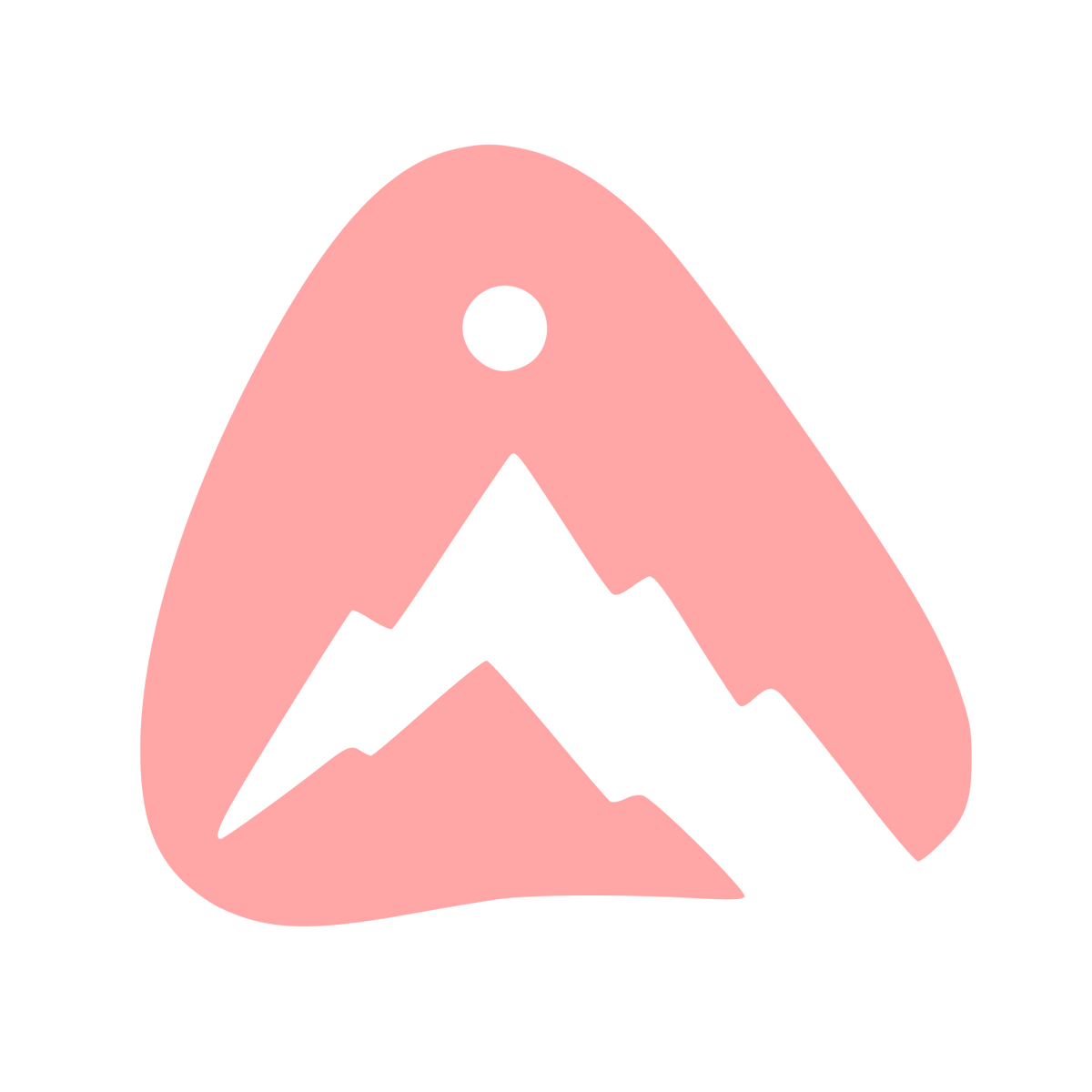 Climbing Hold Mountain Logo #ffa6a6