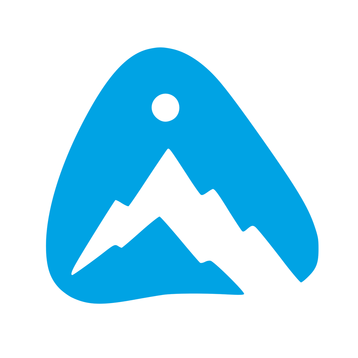 Climbing Hold Mountain Logo #00a3e4