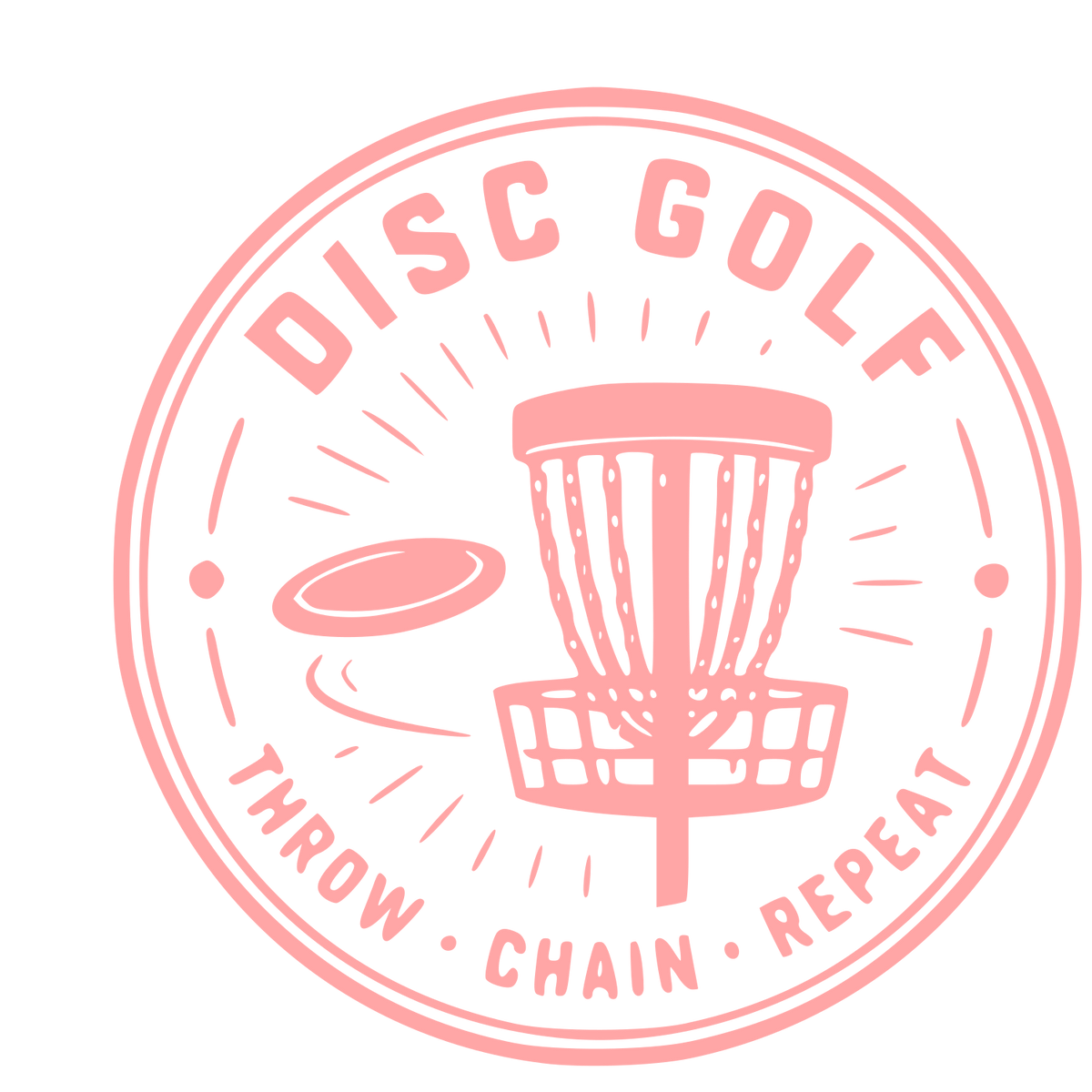 Disc Golf Basket Badge Logo #ffa6a6
