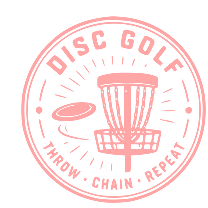 Disc Golf Basket Badge Logo #ffa6a6