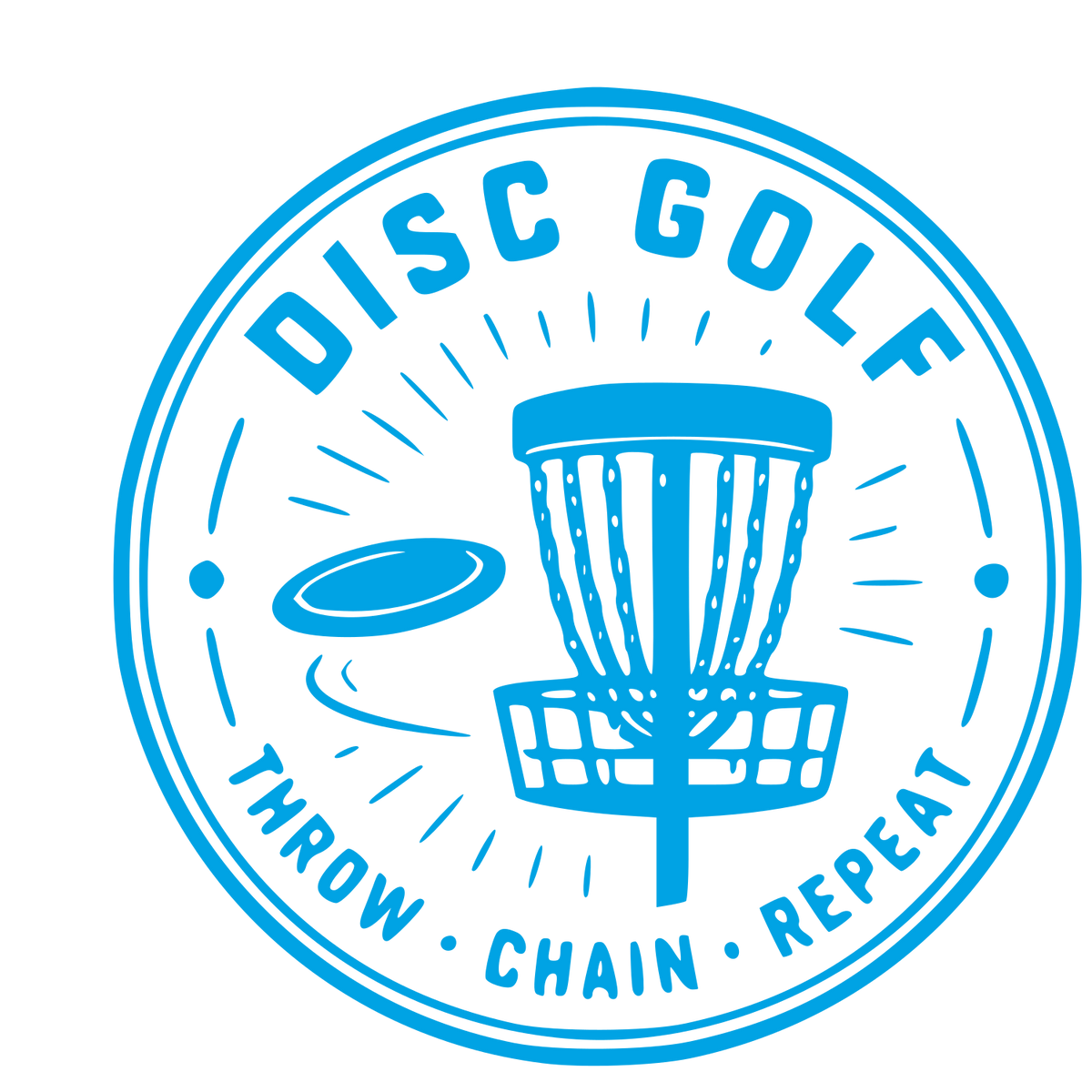 Disc Golf Basket Badge Logo #00a3e4