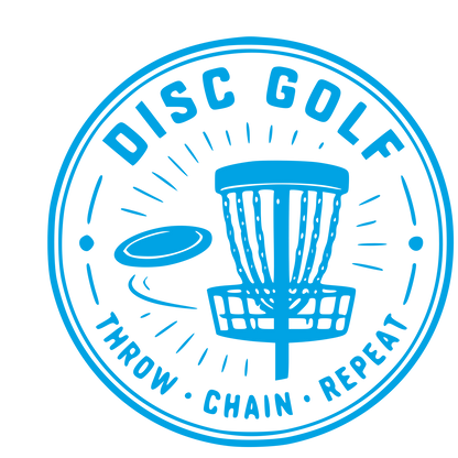 Disc Golf Basket Badge Logo #00a3e4