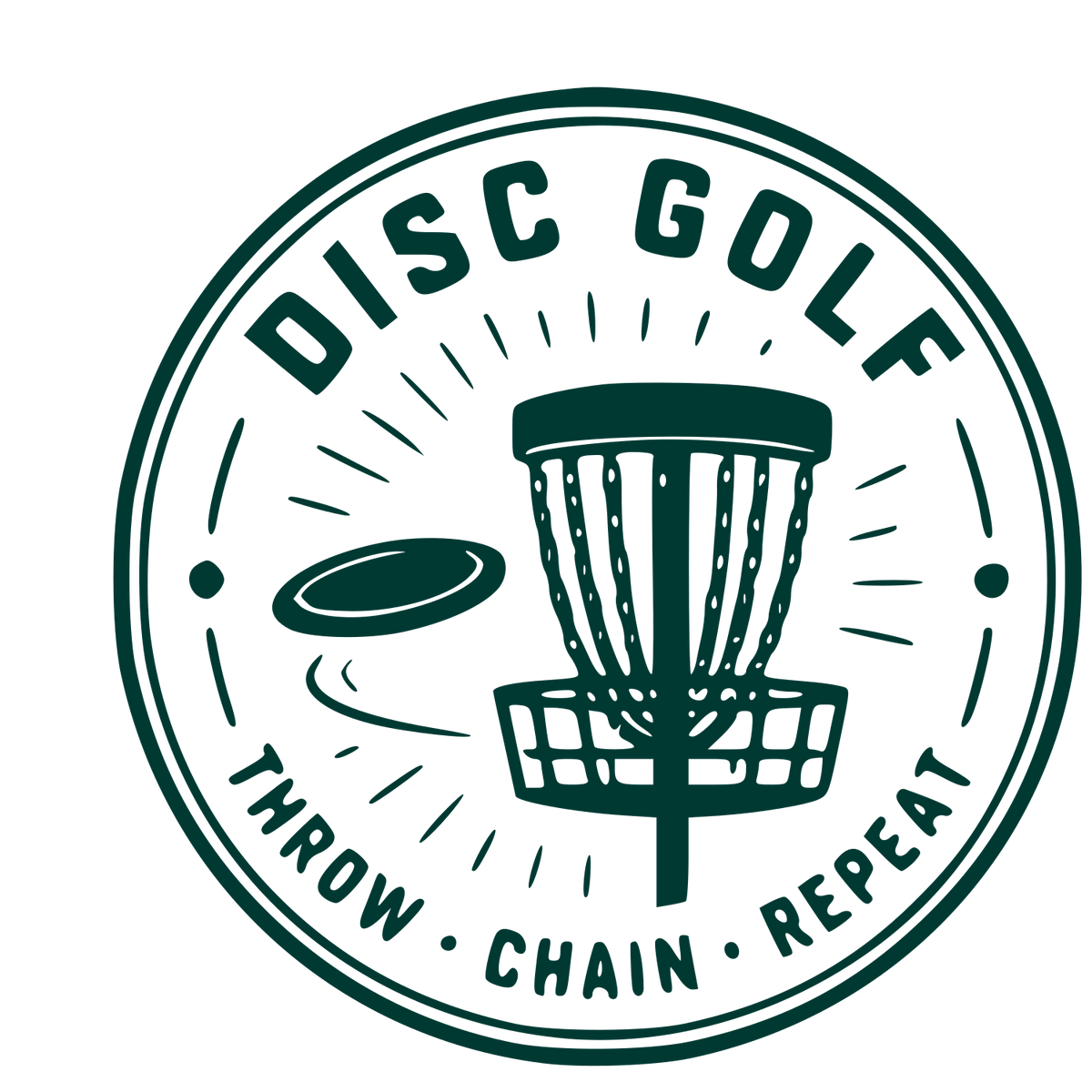 Disc Golf Basket Badge Logo #003932