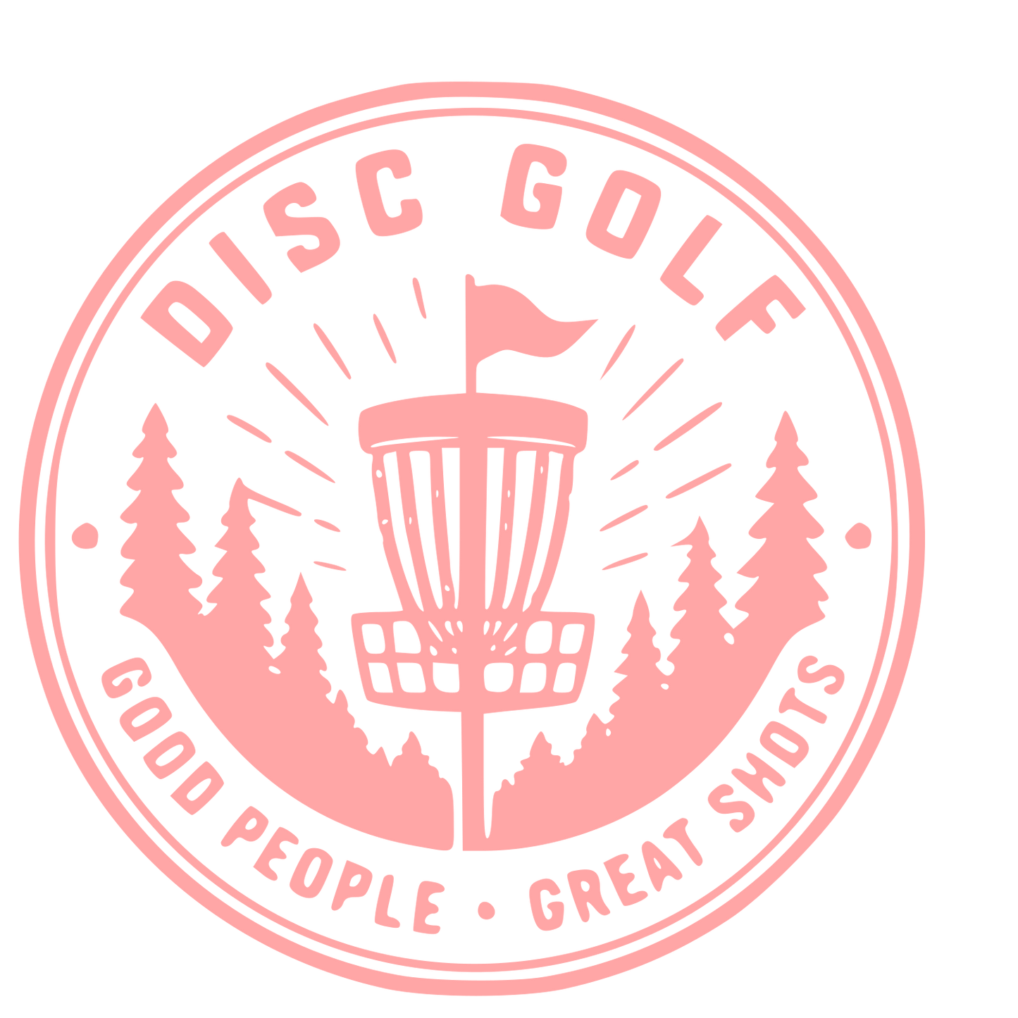 Disc Golf Badge Logo #ffa6a6