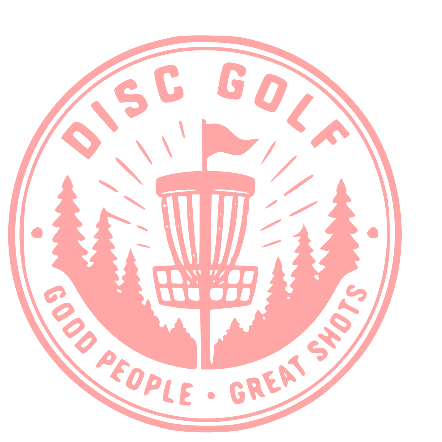 Disc Golf Badge Logo #ffa6a6