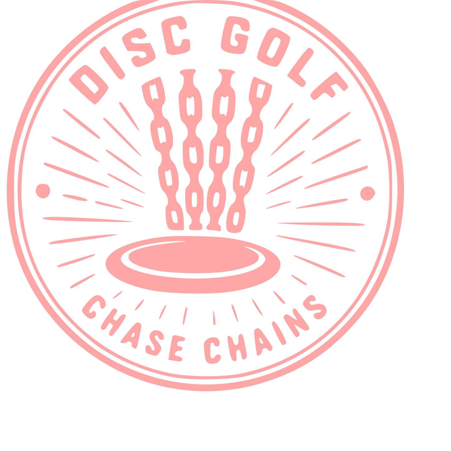 Disc Golf Chains Badge Logo #ffa6a6