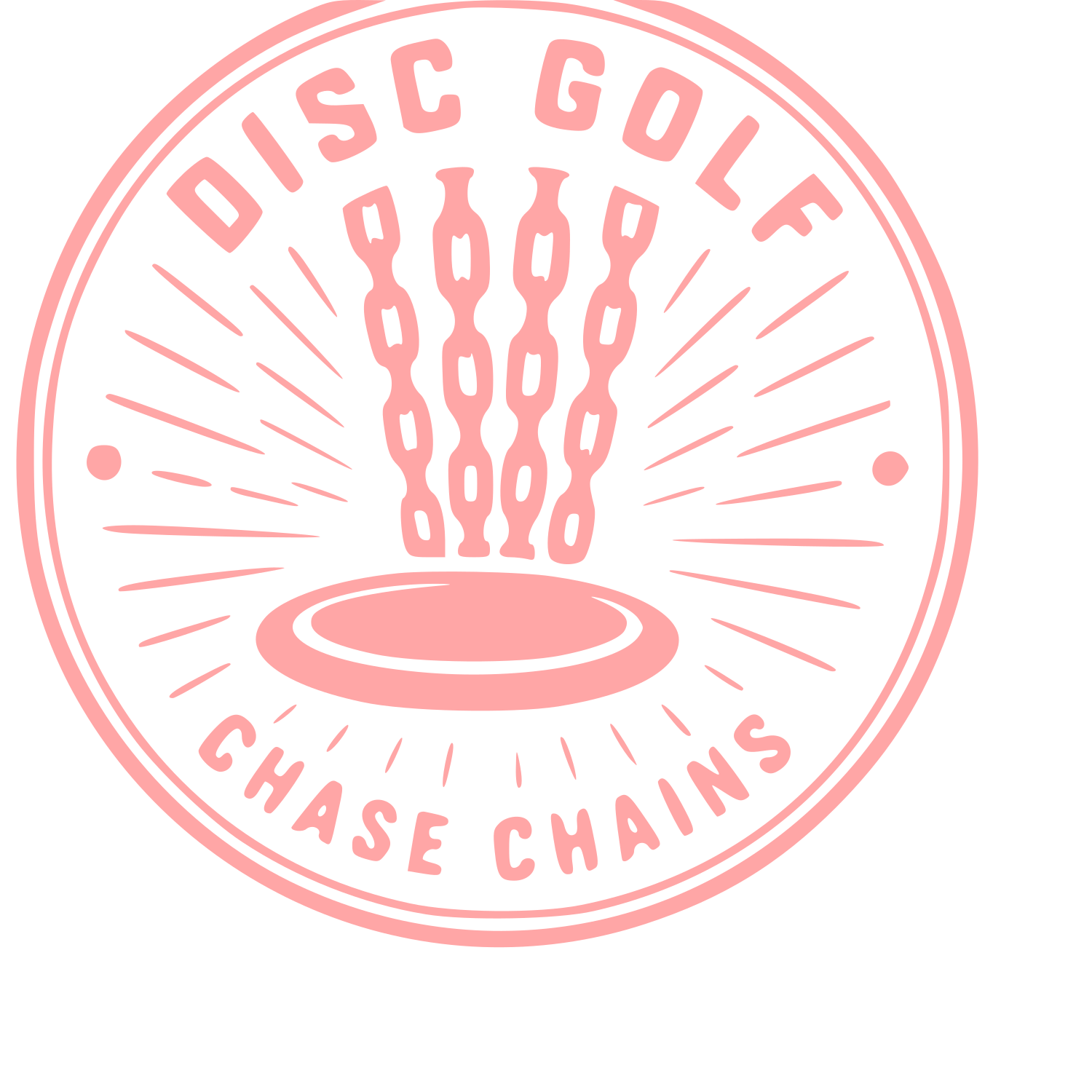 Disc Golf Chains Badge Logo #ffa6a6