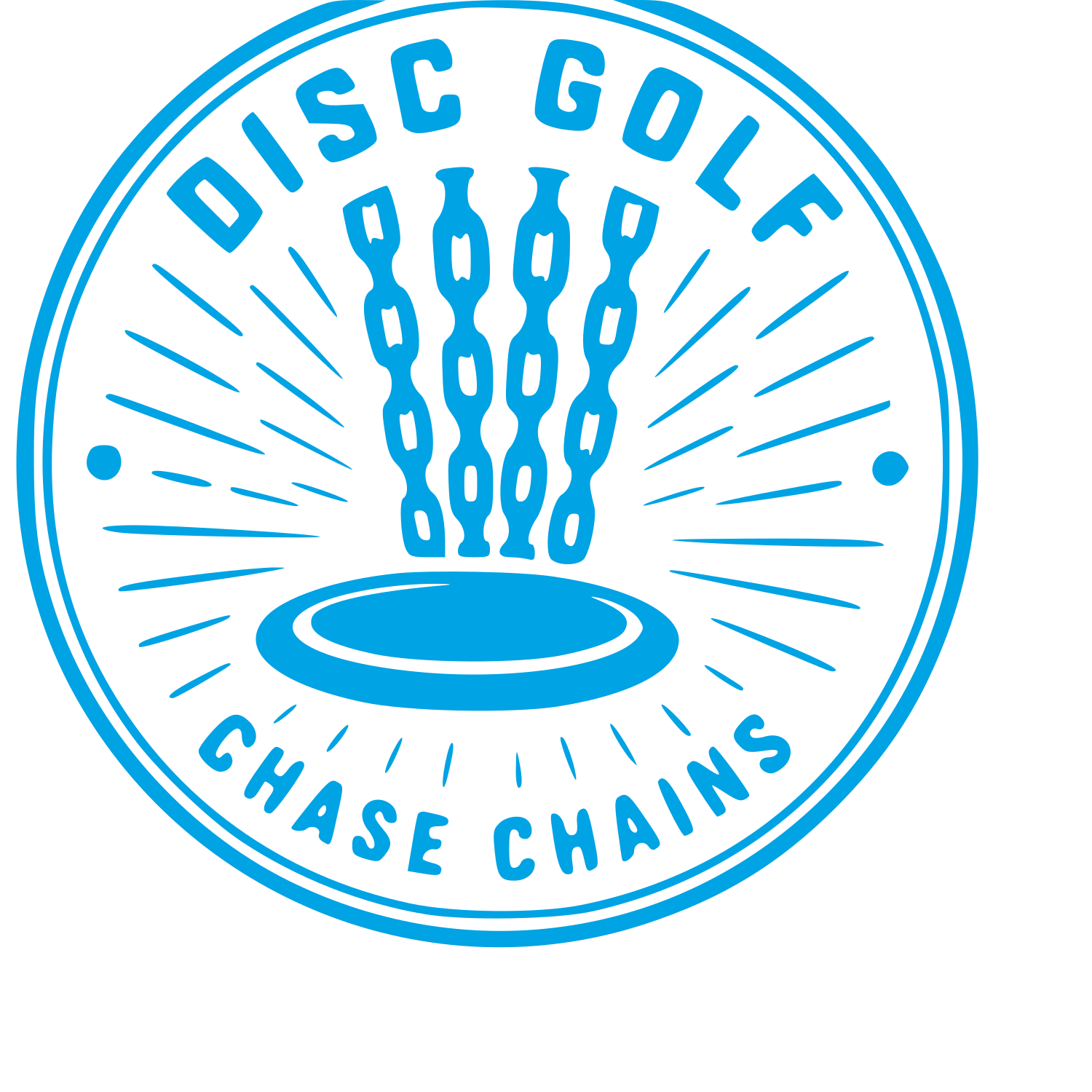 Disc Golf Chains Badge Logo #00a3e4