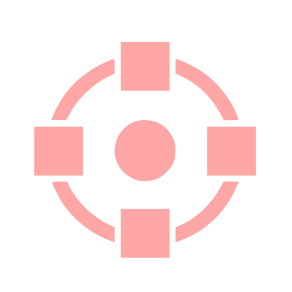 Bauhaus Crosshair Target Logo #ffa6a6