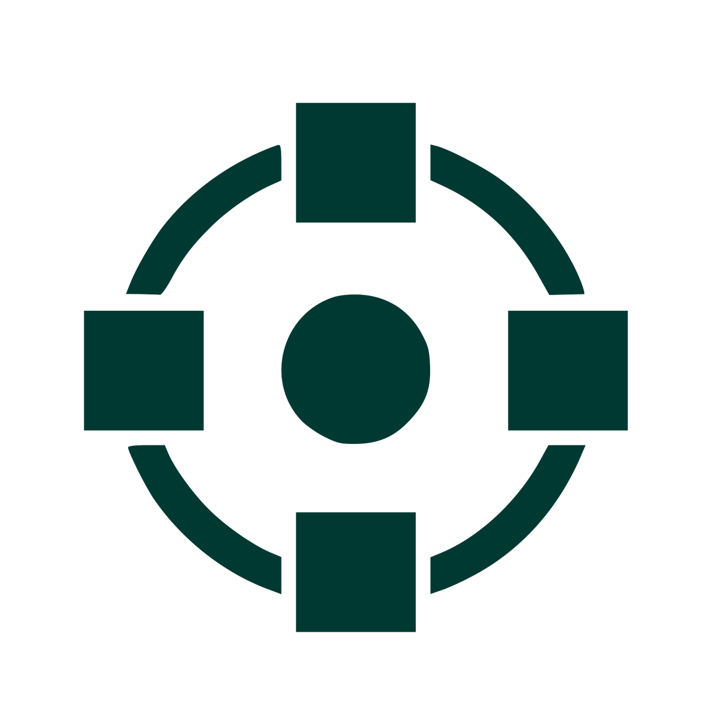 Bauhaus Crosshair Target Logo #003932
