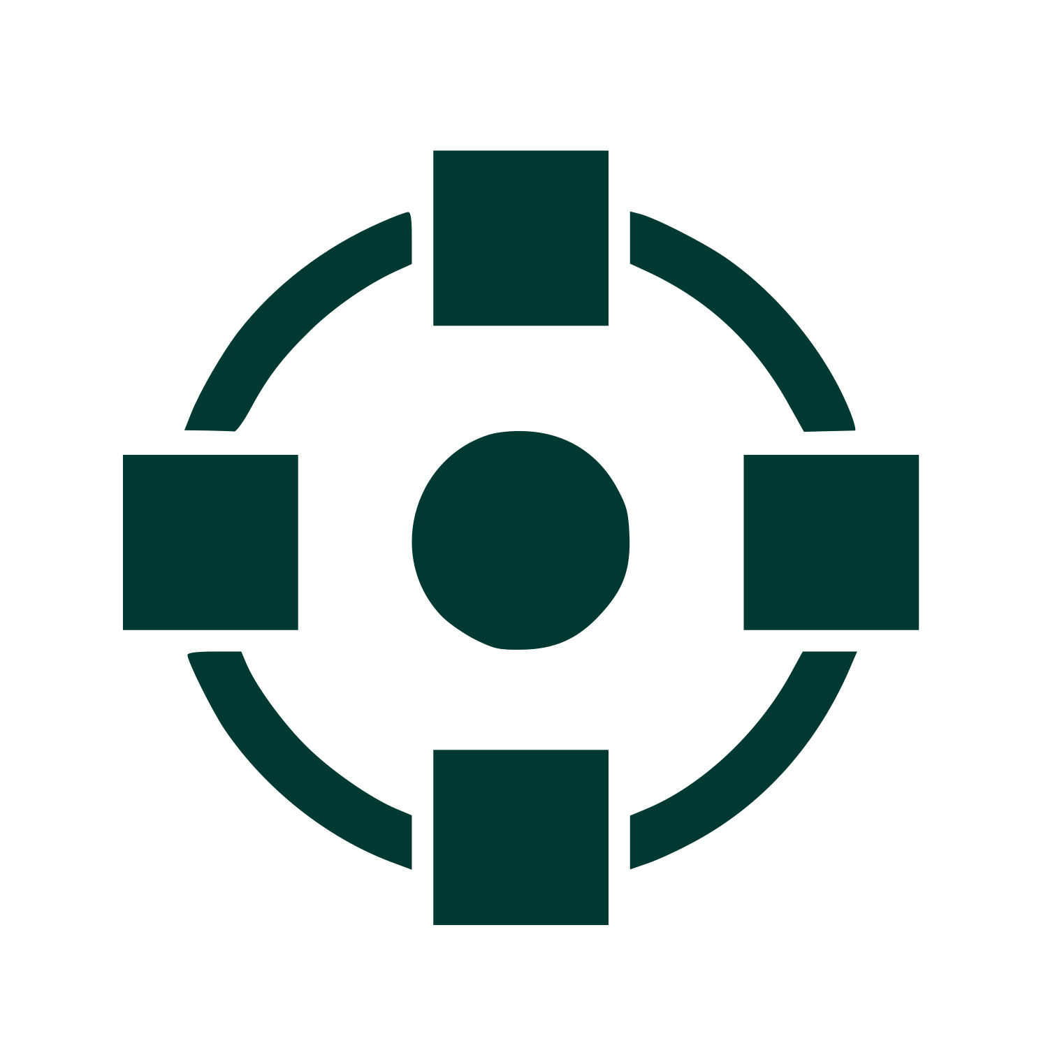 Bauhaus Crosshair Target Logo #003932