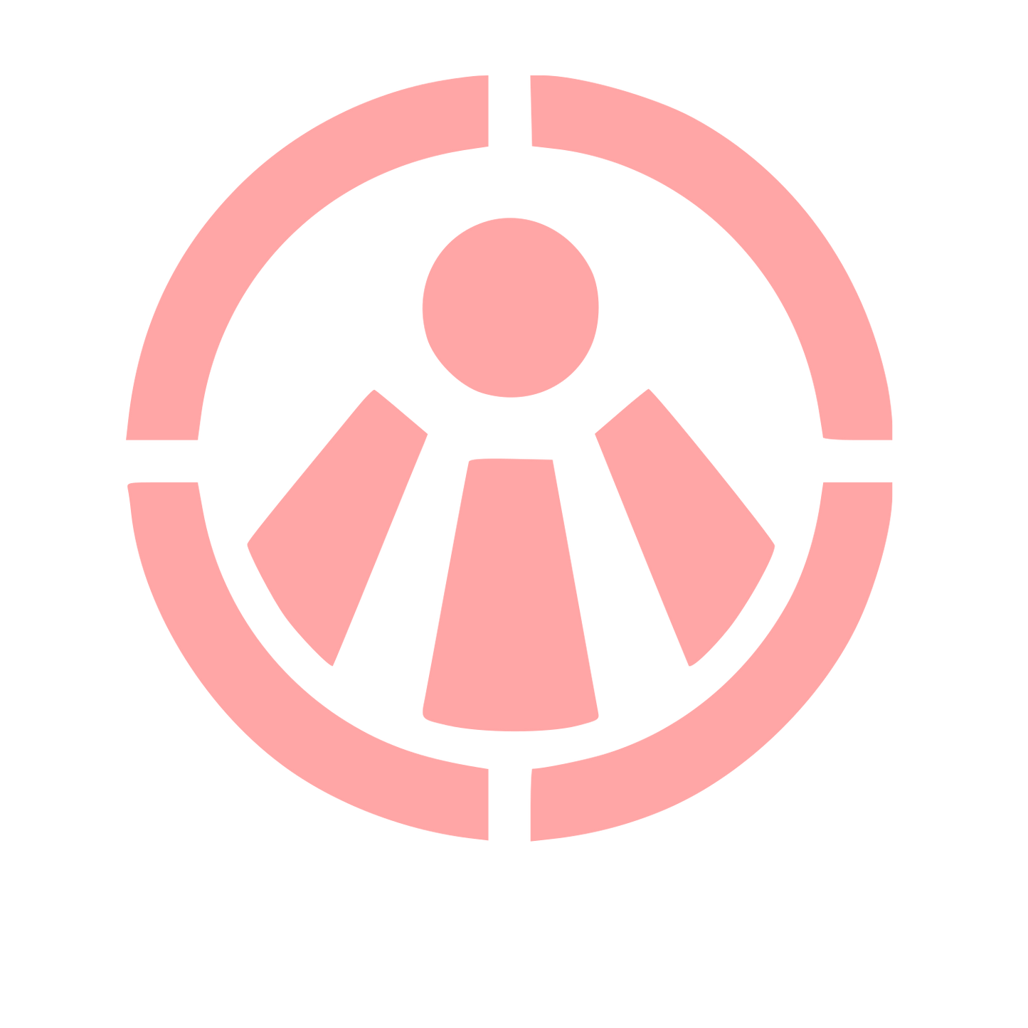 Bauhaus Person Circle Logo #ffa6a6