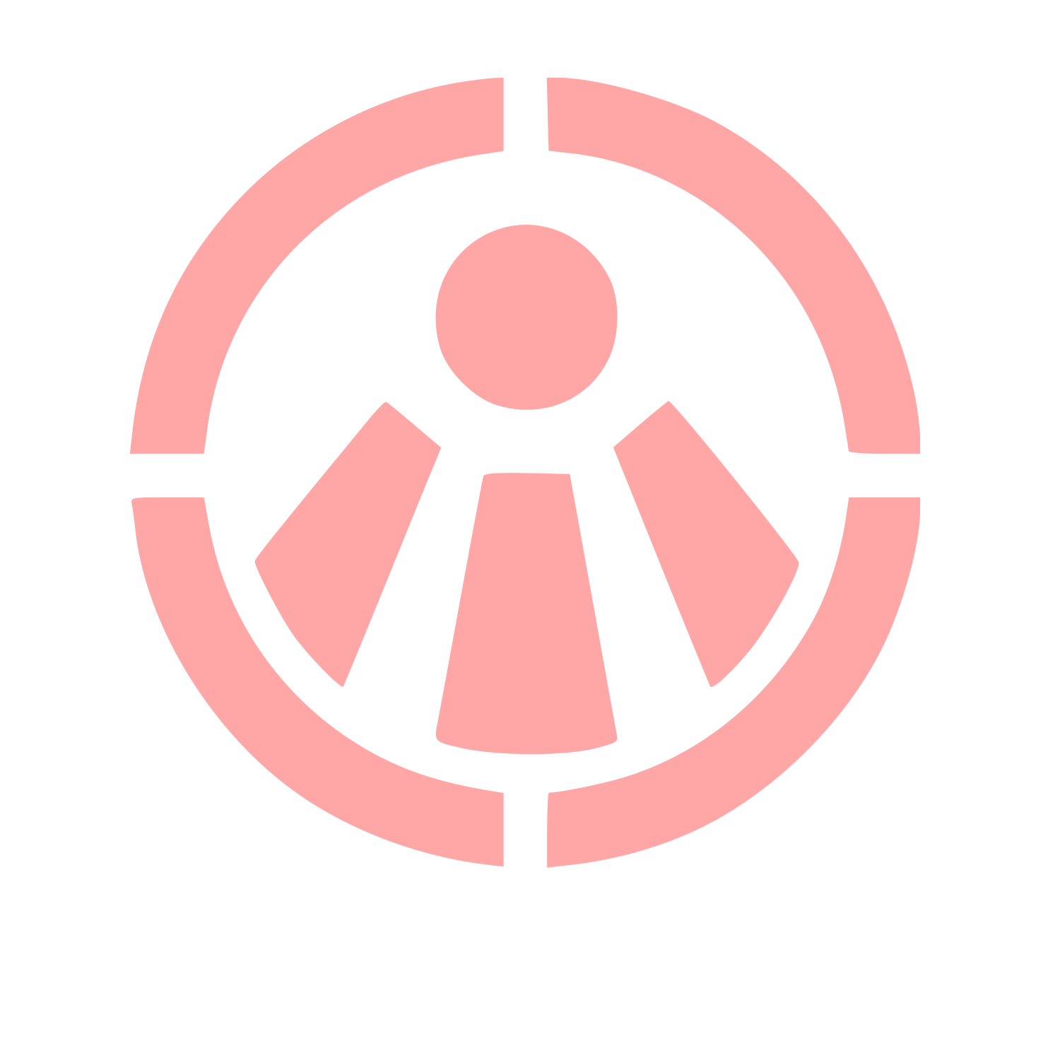 Bauhaus Person Circle Logo #ffa6a6