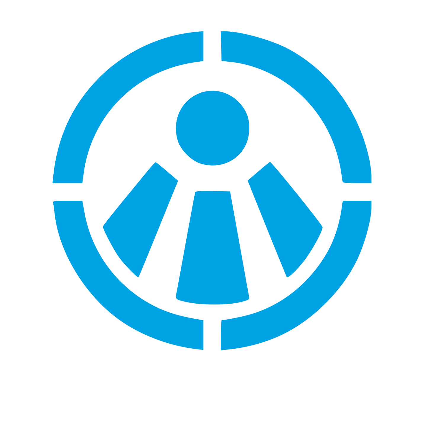 Bauhaus Person Circle Logo #00a3e4