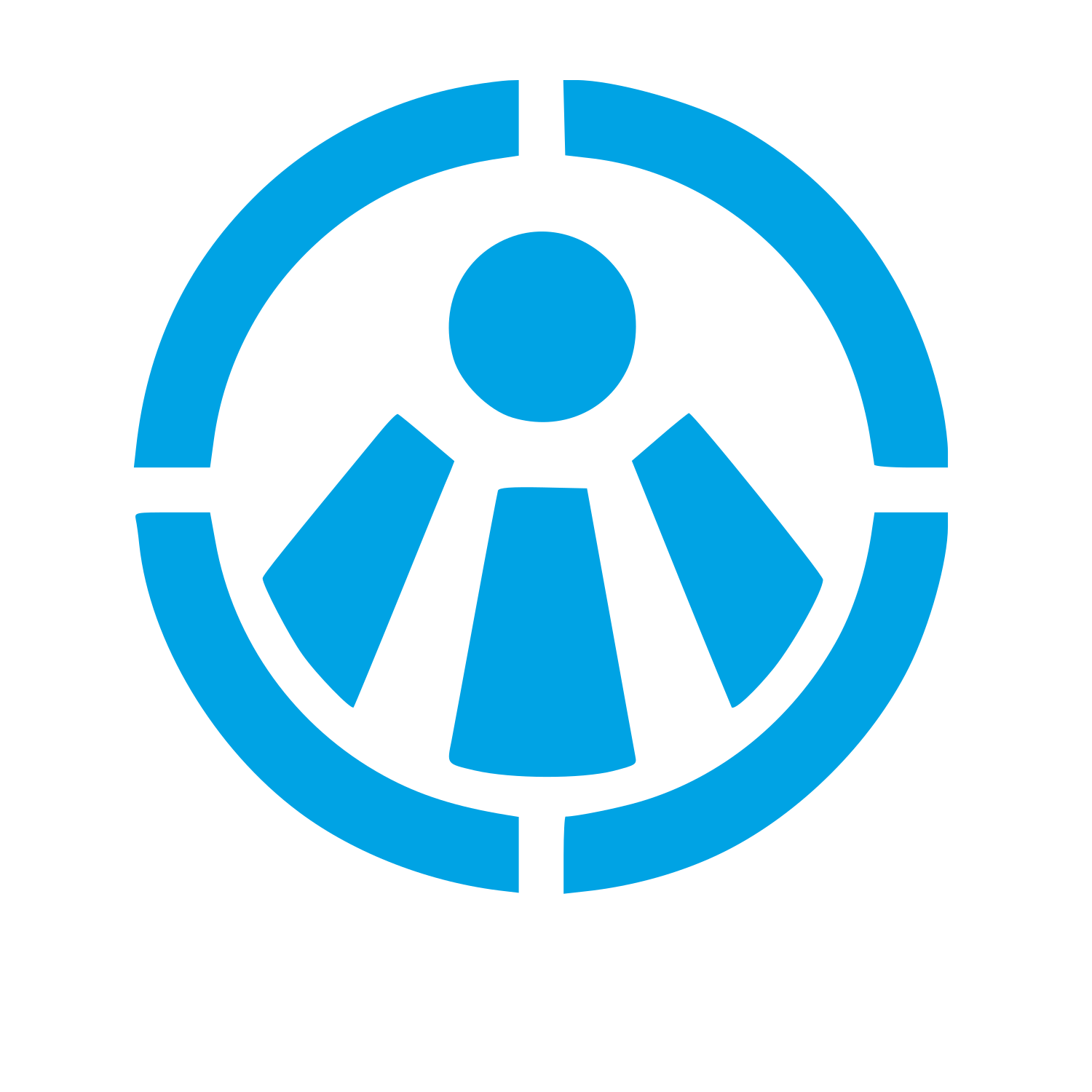 Bauhaus Person Circle Logo #00a3e4