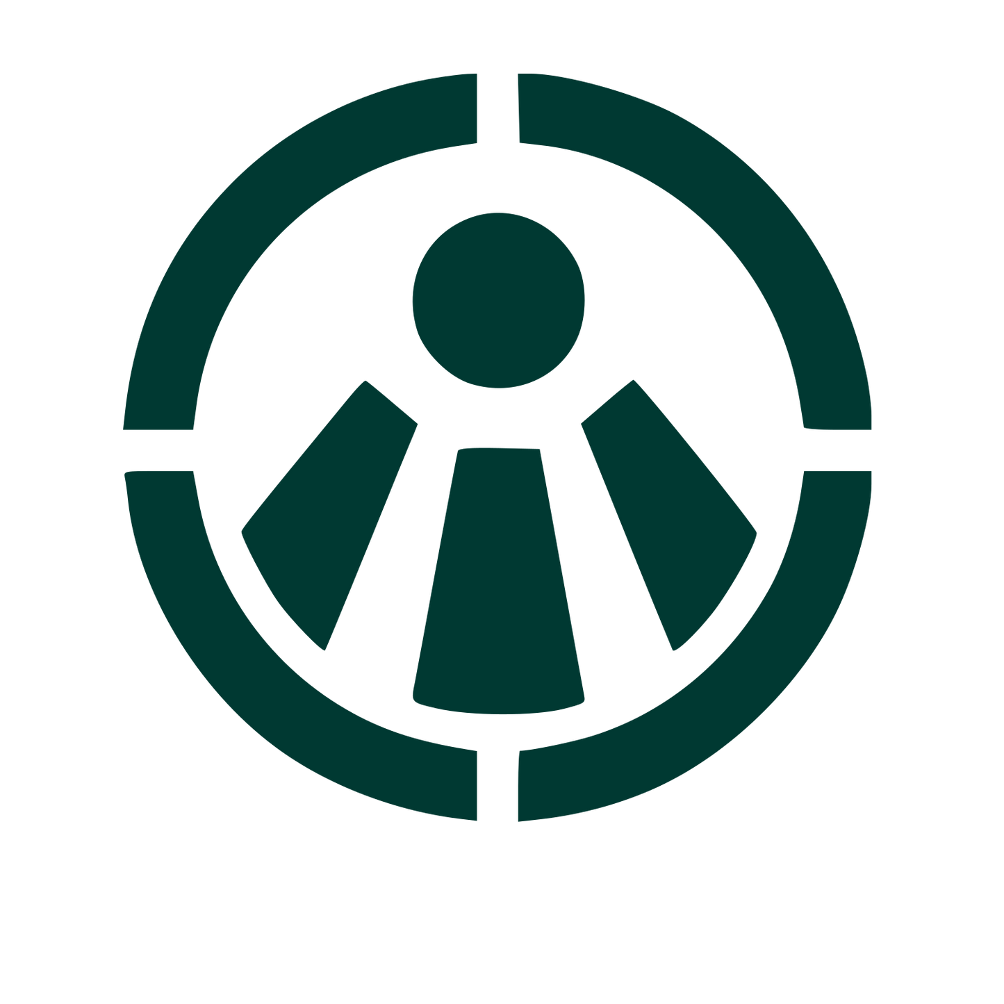 Bauhaus Person Circle Logo #003932