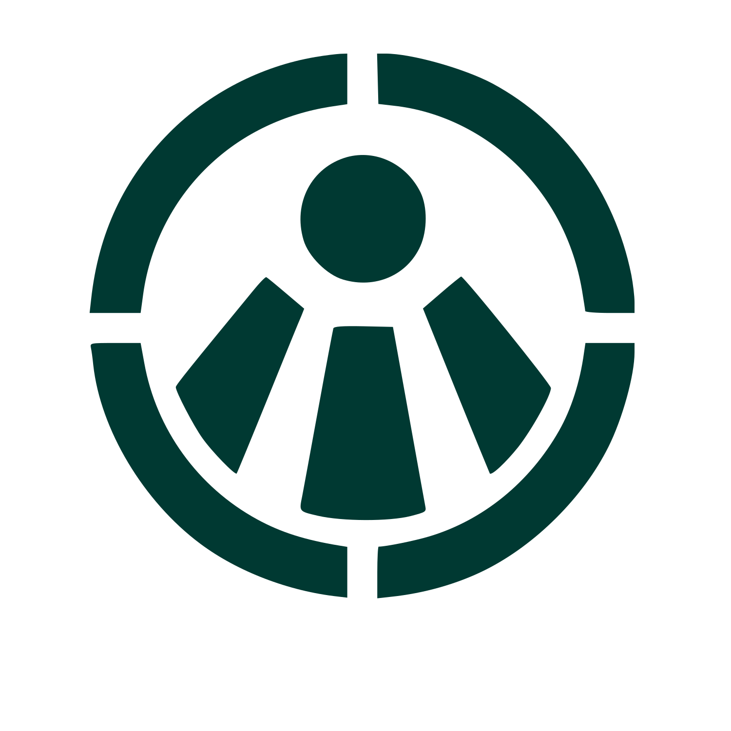 Bauhaus Person Circle Logo #003932