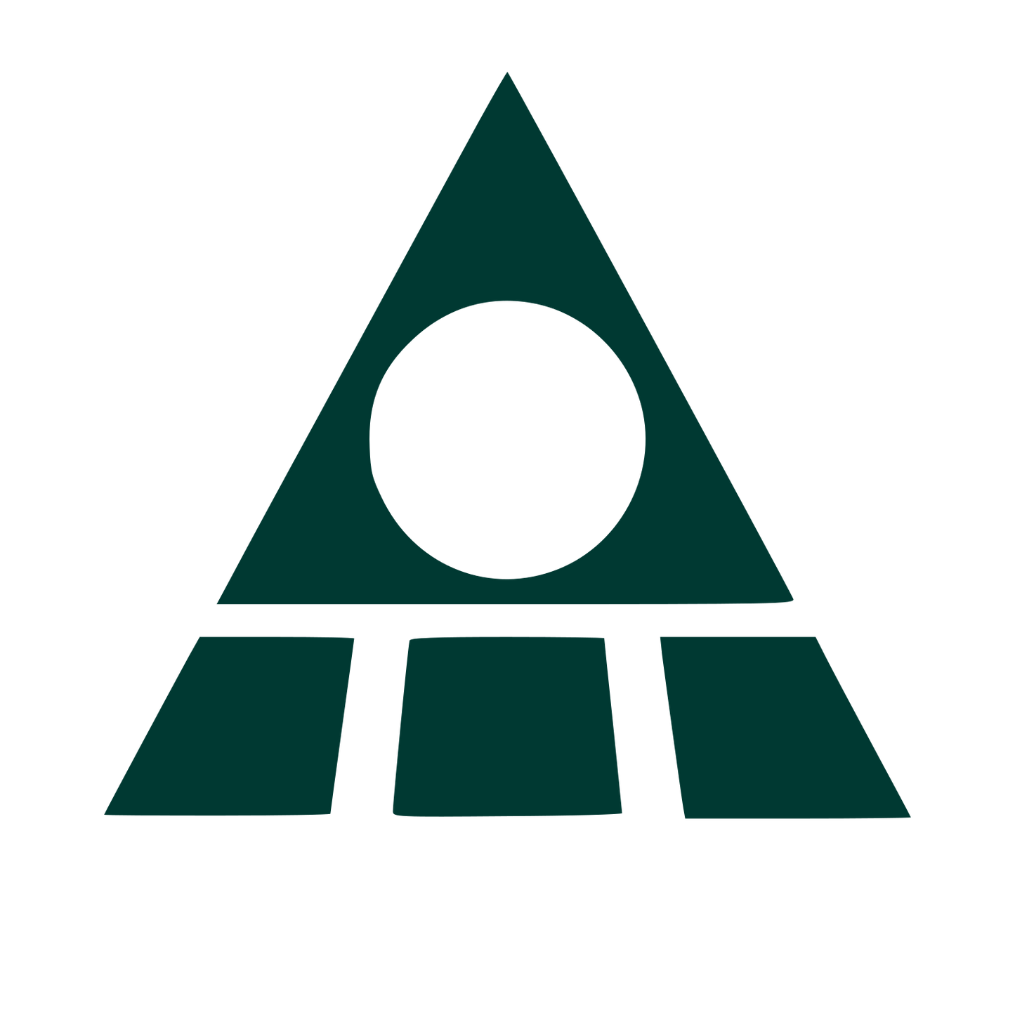 Bauhaus Triangle Circle Logo #003932