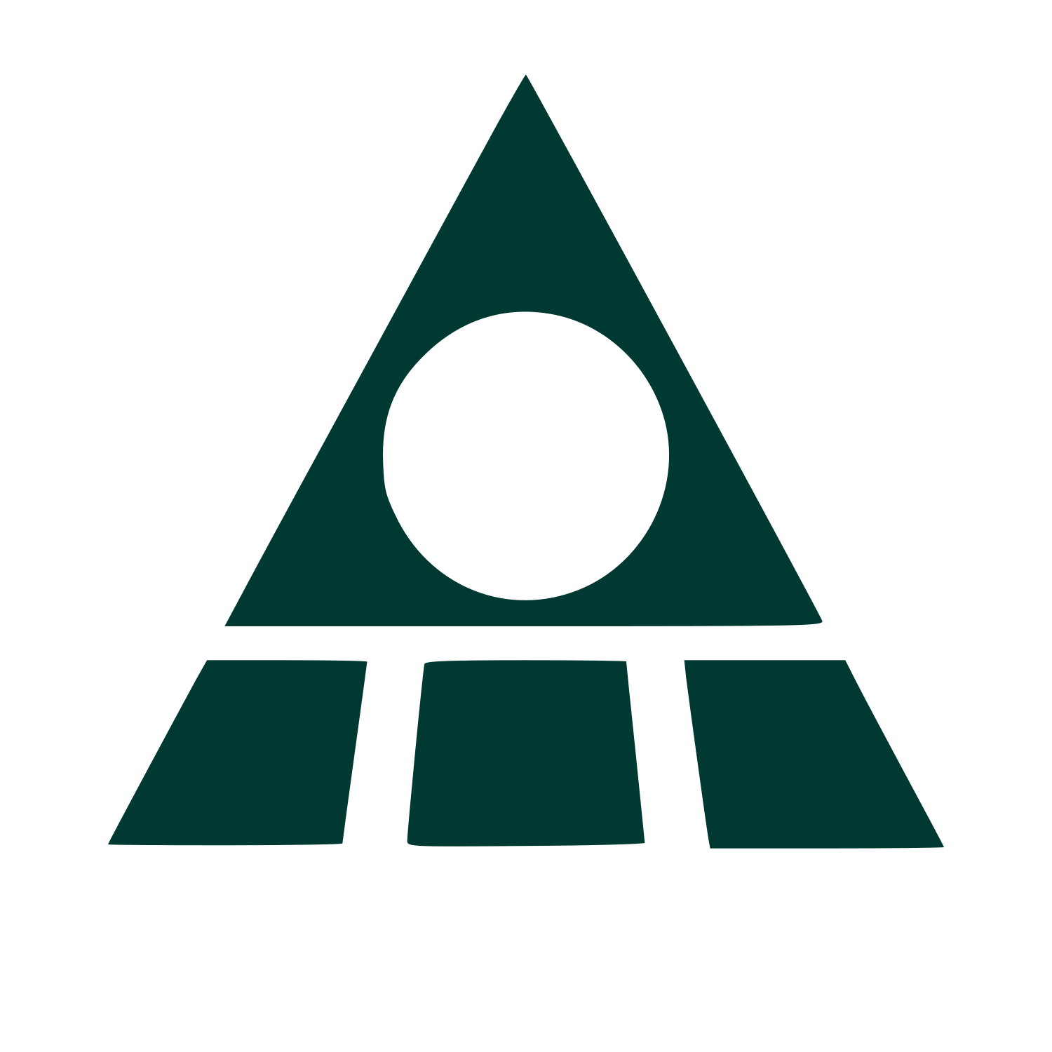 Bauhaus Triangle Circle Logo #003932