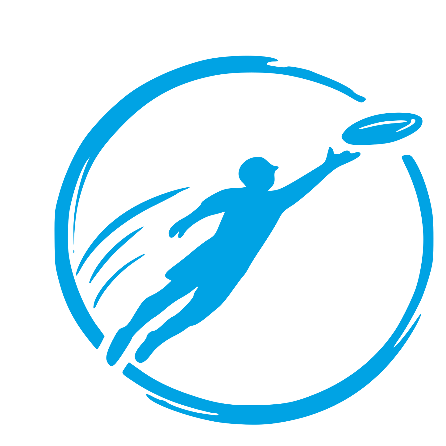 Ultimate Frisbee Player Logo #00a3e4