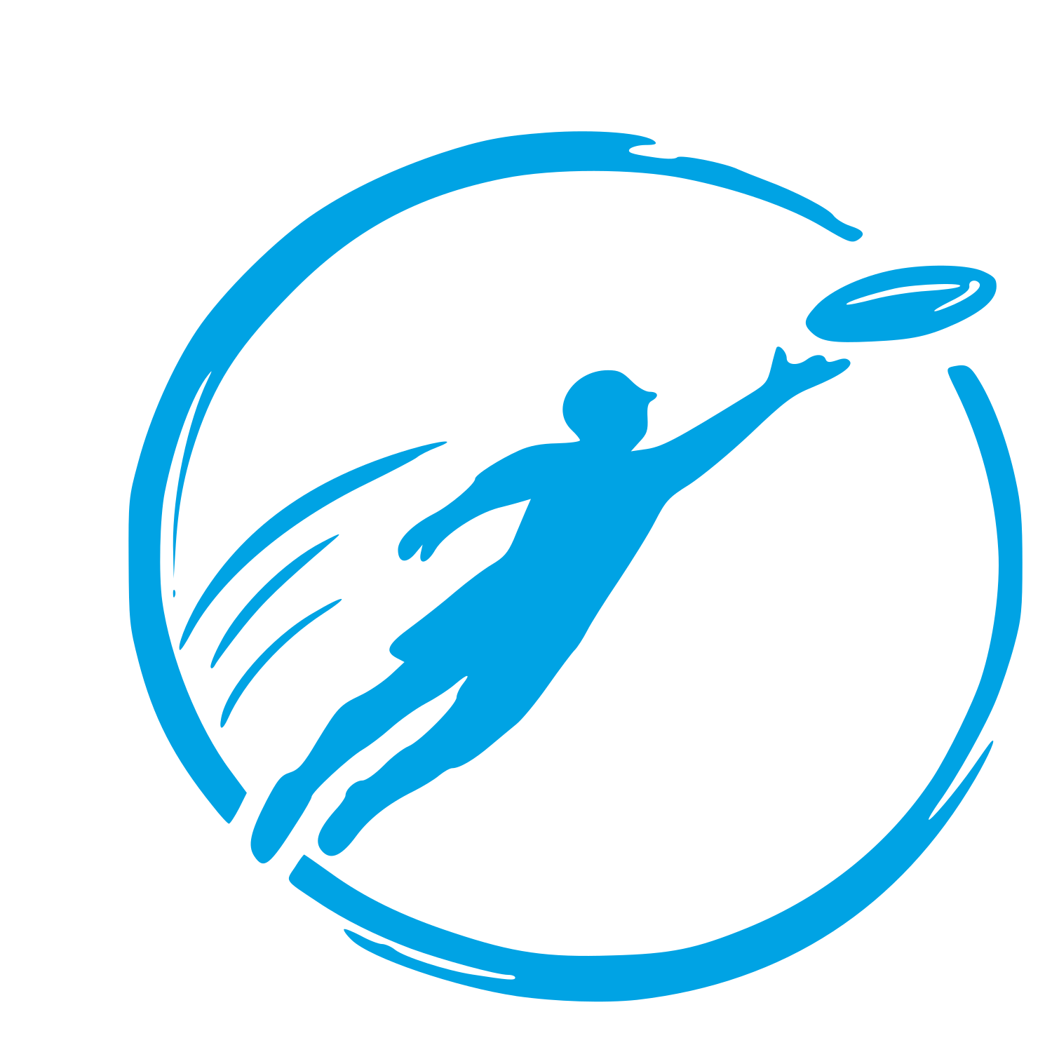 Ultimate Frisbee Player Logo #00a3e4
