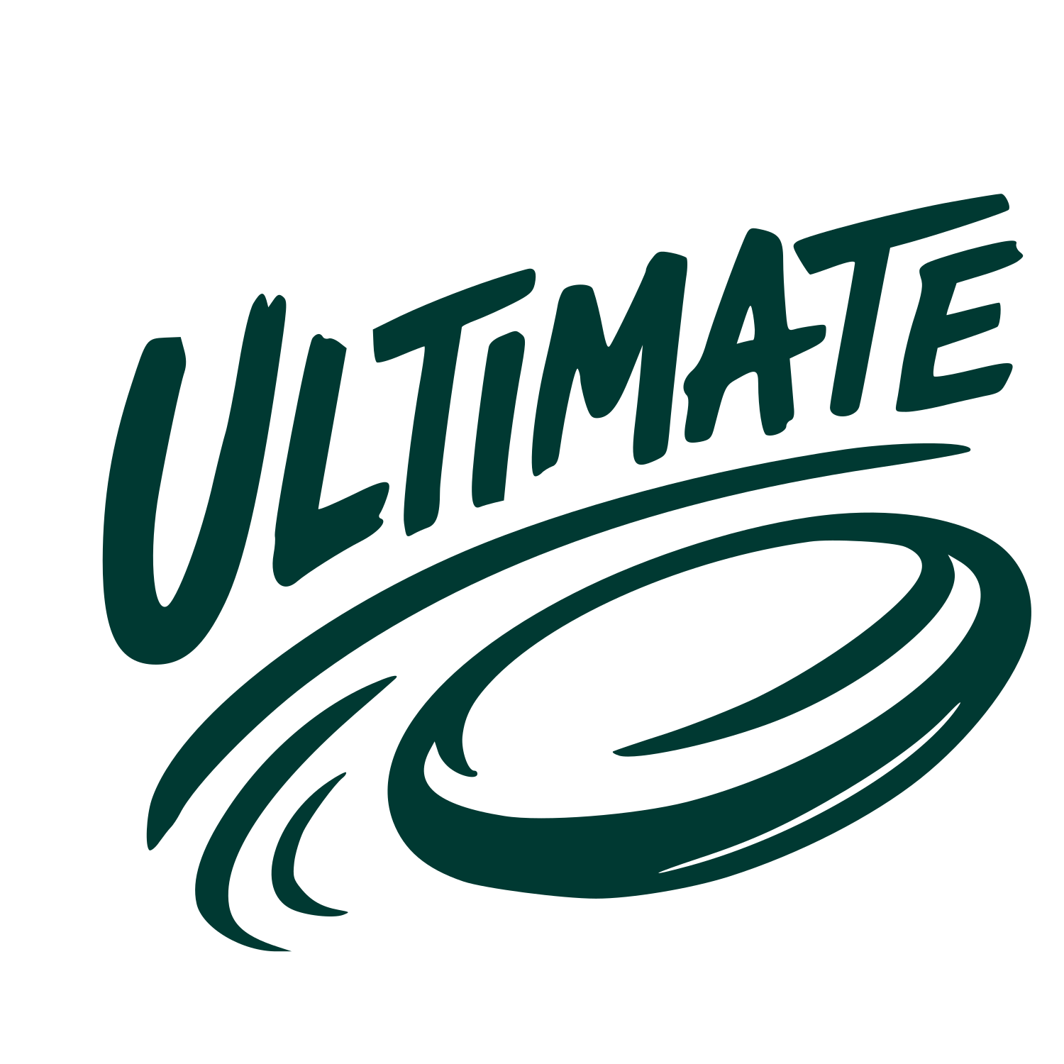 Ultimate Frisbee Hand-Drawn Logo #003932