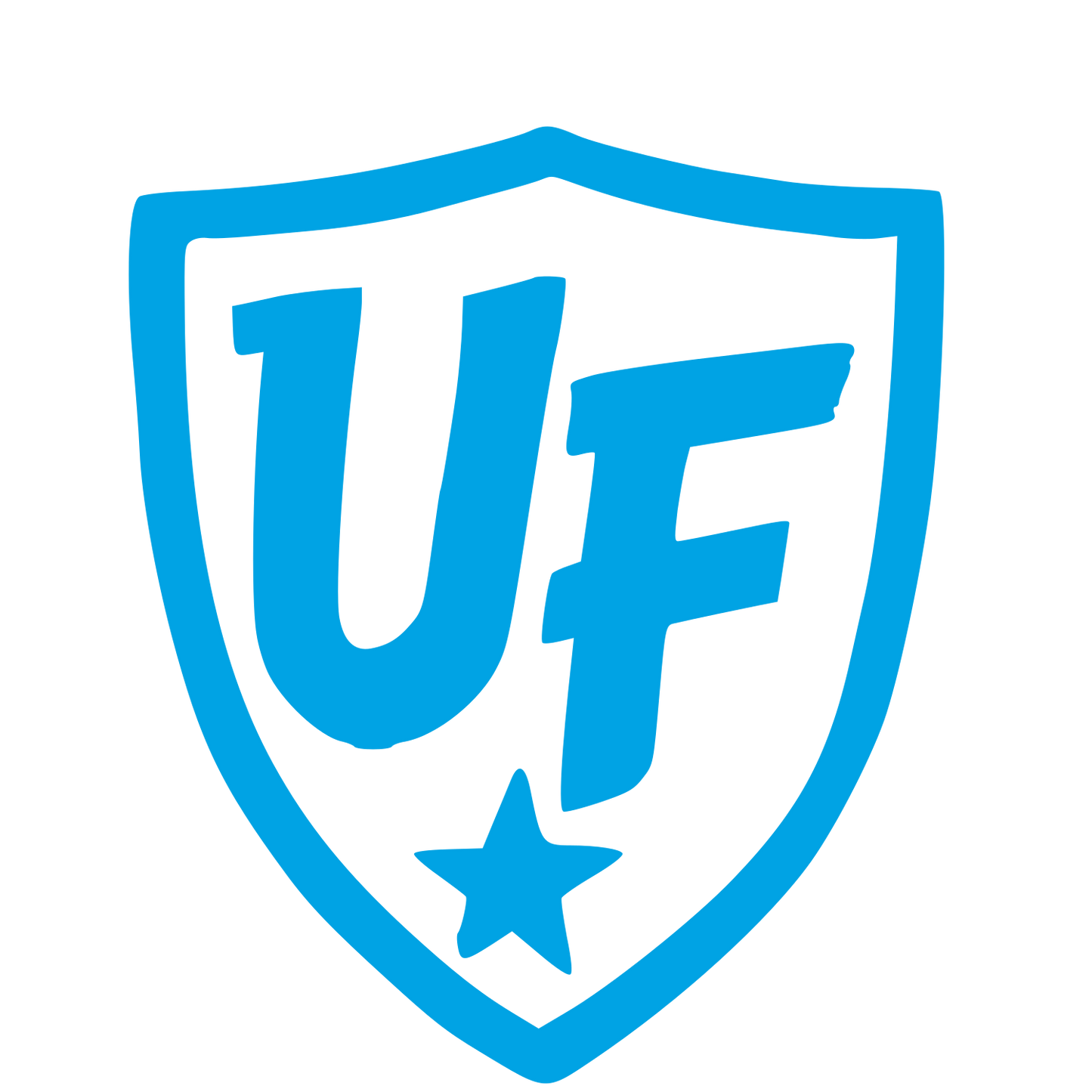 UF Shield Monogram Logo #00a3e4
