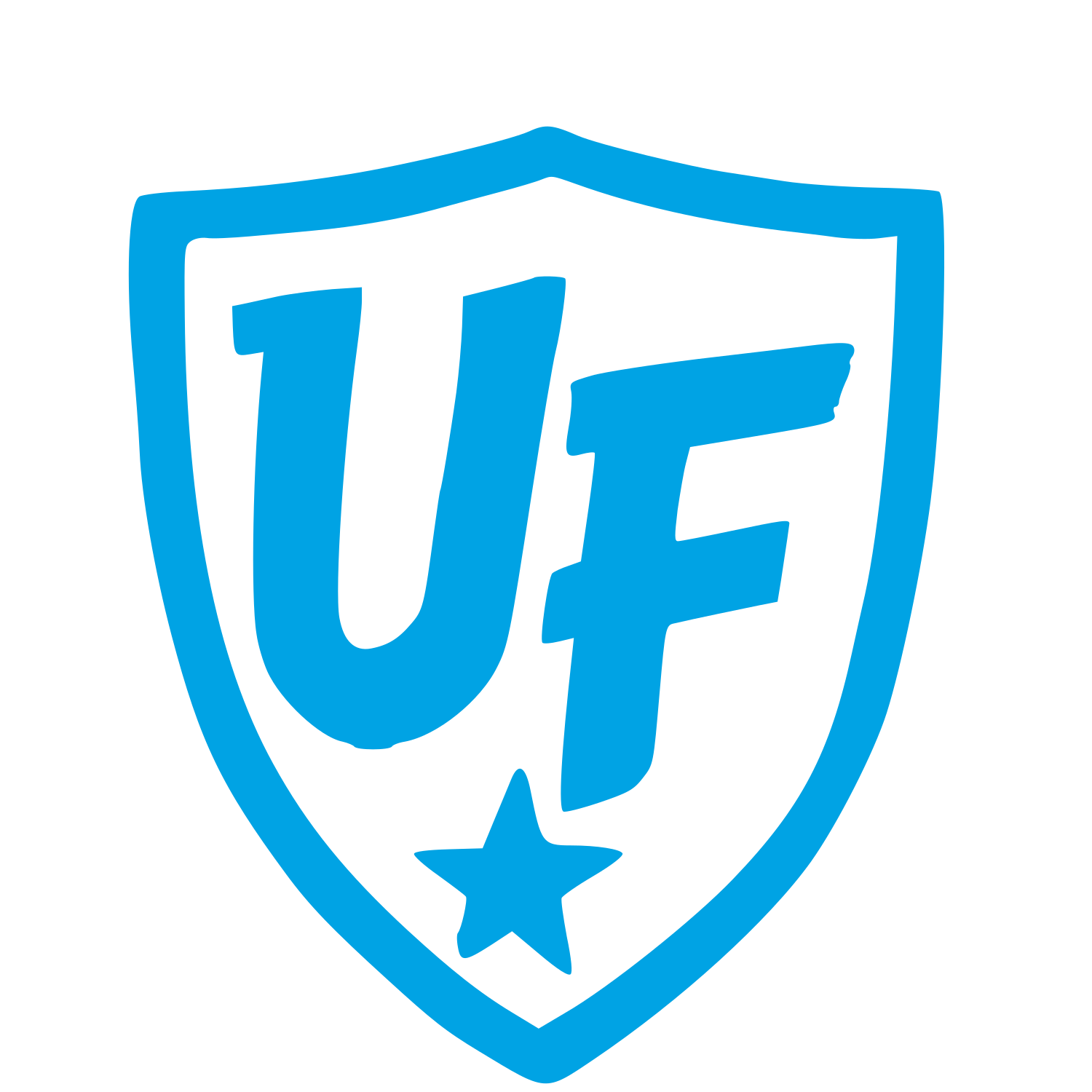UF Shield Monogram Logo #00a3e4