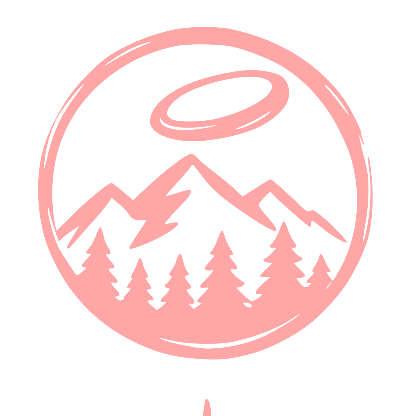 Frisbee Mountains Forest Logo #ffa6a6